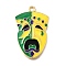 Alloy Enamel Pendants, Mardi Gras Mask Charm, Rack Plating, Long-Lasting Plated, Lead Free & Cadmium Free & Nickel Free, Golden, Colorful, 30x19x2mm, Hole: 1.8mm