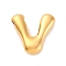 304 Stainless Steel Pendants, Letter Charm, Ion Plating(IP), Real 18K Gold Plated, Letter V, 20x20.5x5mm, Hole: 3.5x2.2mm