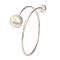 Brass Cuff Bangles for Women, Lead Free & Cadmium Free, Round Balls, Platinum, Inner Diameter: 2-5/8 inch(6.65cm)