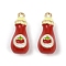 Alloy Enamel Charms, Golden, Tomato Sauce, 20x8.5x9mm, Hole: 1.4mm