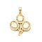 Brass Micro Pave Clear Cubic Zirconia Pendants, with Sythetic Opal, Balloon, Real 18K Gold Plated, 21.5x17x3mm, Hole: 3.5x3mm