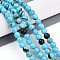 Natural Persian Jade Beads Strands, Round, Dyed, Deep Sky Blue, 6~7mm, Hole: 1.2mm, about 62~65pcs/strand, 14.96~15.75 inch(38~40cm)