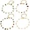 10Pcs Natural Mixed Gemstone Chip Beaded Anklets Set, Gold Plated Brass Jewelry for Women, 8-5/8 inch(22cm)