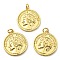 Brass Pendants, with Jump Ring, Long-Lasting Plated, Lead Free & Cadmium Free, Flat Round with Woman Charm, Real 18K Gold Plated, 22.5x20x2.2mm, Hole: 3mm