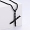 Stylish Stainless Steel Initial Pendant Necklaces, Black, Letter X