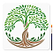 1Pc PET Hollow Out Drawing Painting Stencils, for DIY Scrapbook, Photo Album, with 1Pc Art Paint Brushes, Tree of Life, 300x300mm