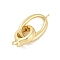 Rack Plating Brass Fold Over Clasps, Long-Lasting Plated, Lead Free & Cadmium Free, Real 18K Gold Plated, 29mm, Hole: 1.2mm