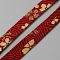 5M Japanese Printed Flower Cotton Ribbons, Garment Accessories, FireBrick, 3/8 inch(10mm), about 5.47 Yards(5m)/Roll