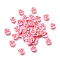 Handmade Polymer Clay Cabochons, Flat Round with Bowknot, Pink, 5~6x0.5~1mm, about 23475pcs/500g
