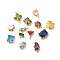 Brass Micro Pave Cubic Zirconia Connector Charms, Rack Plating, Long-Lasting Plated, Cadmium Free & Lead Free, Real 18K Gold Plated, Mixed Shapes, 6.5~13.5x2.5~9.5x3.5~4mm, Hole: 1~1.2mm