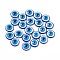 Plastic Cabochons, Flat Back, Half Round, Evil Eye, Blue, 12x4mm