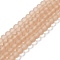 Transparent Glass Beads Strands, Faceted, Frosted, Rondelle, Camel, 8mm, Hole: 1mm, about 60~62pcs/strand, 39~40cm