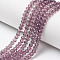 Glass Beads Strands, Faceted, Rondelle, Pale Violet Red, 10x8mm, Hole: 1mm, about 60~61pcs/strand, 46~48cm