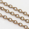 Iron Cable Chains, Unwelded, with Spool, Lead Free and Nickel Free, Antique Bronze, 3x2x0.5mm, about 32.8 Feet(10m)/roll
