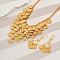 Alloy Coin Tassel Earrings & Necklaces Sets for Wome, Golden