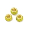 Alloy Rhinestone Clay Pave Beads, Rondelle, Yellow, 11.5x6.5mm, Hole: 5mm