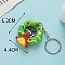 PVC Plastic Keychain, Christmas Theme, Christmas Wreath, Pendant: 5.3x4.4cm