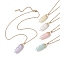 Resin Leaf Pendant Necklaces, with 304 Stainless Steel Cable Chains, Mixed Color, 15.75 inch(40cm)