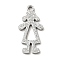 Non-Tarnish 304 Stainless Steel Textured Pendants, Girl, Stainless Steel Color, 14.5x7x1mm, Hole: 1.2mm