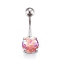 Piercing Jewelry, Brass Navel Ring, Belly Rings, with Acrylic & Stainless Steel Bar, Coral, 23x8mm, Bar: 15 Gauge(1.5mm), Bar Length: 3/8