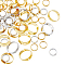 80Pcs 4 Style Rack Plating Brass Bead Frames, Long-Lasting Plated, Ring, Platinum & Golden, 8~13x2~2.5mm, Hole: 1~1.4mm, 20pcs/style