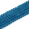 Transparent Glass Beads Strands, Faceted, Frosted, Rondelle, Steel Blue, 3.5~3.8mm, Hole: 1mm, about 105~110pcs/strand, 29~31cm