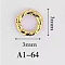 Alloy Cabochons, Nail Art Decoration Accessories, Ring, Golden, 3mm, about 1000pcs/bag