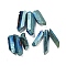 Electroplated Natural Quartz Crystal Graduated Beads Strands, Nuggets, Top Drilled, Royal Blue, 21~43x5~13mm, Hole: 1mm, 3pcs/set