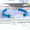 Infinity & Paw Print & Word Love Alloy with Suede Cord Charm Bracelets, Platinum, Steel Blue, 6-3/4 inch(17cm)