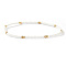 Fashion Plastic Imitation Pearl & Brass Beaded Stretch Bracelets for Women, Rondelle, White, 6.89 inch(17.5cm)