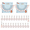 Awareness Ribbon & Round Pendant Stitch Markers, ABS Plastic Imitation Pearl & Alloy Enamel Crochet Lobster Clasp Charms, Locking Stitch Marker with Wine Glass Charm Ring, Pink, 3.3~4.5cm, 12pcs/set, 2 sets/box