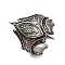 Gothic Zinc Alloy Cuff Open Rings, Black, Inner Diameter: 15~20mm