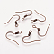 Brass French Earring Hooks, with Horizontal Loop, Flat Earring Hooks, Nickel Free, Red Copper, 17mm, Hole: 2mm