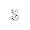 Brass Pendants, Letter A~Z Charms, Letter S, 22x18mm