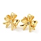 Rack Plating Brass Cubic Zirconia Stud Earrings, Long-Lasting Plated, Lead Free & Cadmium Free, Flower, Real 18K Gold Plated, 21.5x22mm