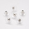 Brass Ear Nuts, Earring Backs, with Plastic, Silver, 11x11x7mm, Hole: 1mm