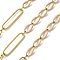 304 Stainless Steel Enamel Figaro Chains, Soldered, with Spool, Ion Plating(IP), Real 18K Gold Plated, BurlyWood, 20x5x1mm