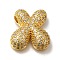 Brass with Cubic Zirconia Pendant, Letter X, Letter X, 22x21x7.5mm, Hole: 4mm
