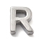 304 Stainless Steel Charms, Letter Charm, Letter R, 9.5x8x3mm, Hole: 1.6mm