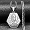 304 Stainless Steel Native American Hexagon Pendant Necklaces, Stainless Steel Color, 23.43 inch(59.5cm)