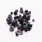 Millefoiri Glass Beads, Chip, Black, 6~10.5x5.5~8.5mm, about 22~35pcs/bag