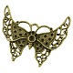Tibetan Style Big Butterfly Pendant Rhinestone Settings X-TIBEP-EA672YKG-AB-LF-1