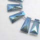 Faceted Electroplate Crystal Glass Trapezoid Beads Strands EGLA-F073B-02-1