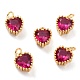 Real 18K Gold Plated Brass Inlaid Cubic Zirconia Charms ZIRC-L100-074G-06-1