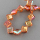 Transparent Electroplate Faceted Glass Beads Strands EGLA-S088-05-2