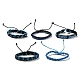5 pulsera de cordón de cuero sintético trenzado ajustable de 5 estilos con cordón encerado para hombres BJEW-F458-11-2