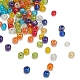8色の丸いガラスシードビーズ  透明色の虹  ラウンド  ミックスカラー  約15g /カラー SEED-YW0001-52-6