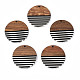 Colgantes de resina de rayas y madera de nogal RESI-N025-022-1