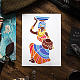 プラスチック再利用可能な描画絵画ステンシル テンプレート  ファブリック タイル 床 家具 木材の塗装用  長方形  女性の模様  297x210mm DIY-WH0202-343-7
