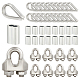 AHANDMAKER 75Pcs Wire Rope Clamp Kit Metal Wire Rope Cable Clip Clamps Slider Beads and Stainless Steel Thimbles for Climbing Plants Vine and Green Wall FIND-GA0003-11-1
